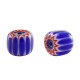 Millefiori bead 6x7mm - Blue-red
